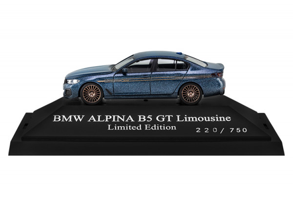 Modellauto BMW ALPINA B5 GT Limousine (G30) Arctic Race Blue, 1:87, Limited Edition