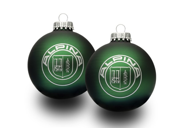Christmas Tree Baubles - Set of 2, green
